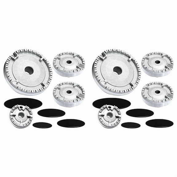 8X Universal Burner Crown Flame Cap Oven Cooker Hob Gas for ,Flame Burner Cap Crown Fits All Between Sizes Flat,8 x Accessory part