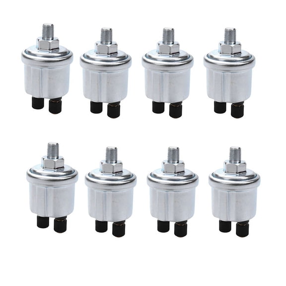 8X Universal Oil Pressure Sensor 0 to 10 Bars 1/8 Npt Generator Part 10mm Crew Plug Alarm Pressure Sensor,8 x Oil Pressure Sensor,Silver