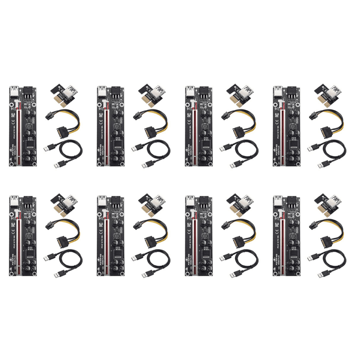 8X VER009S Plus PCI Express 1X to 16X Reinforce PCI-E Riser Card SATA ...