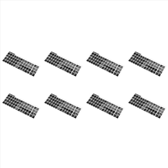 8X White Letters Arabic English Keyboard Sticker Decal Black for Laptop PC,8 x Keyboard Sticker,black & white
