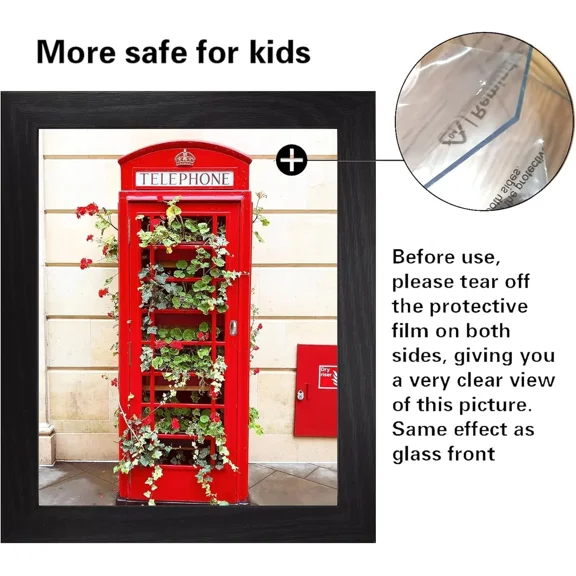 8X10 Black Picture Frame For Wall Mounting - Photo Display Frame