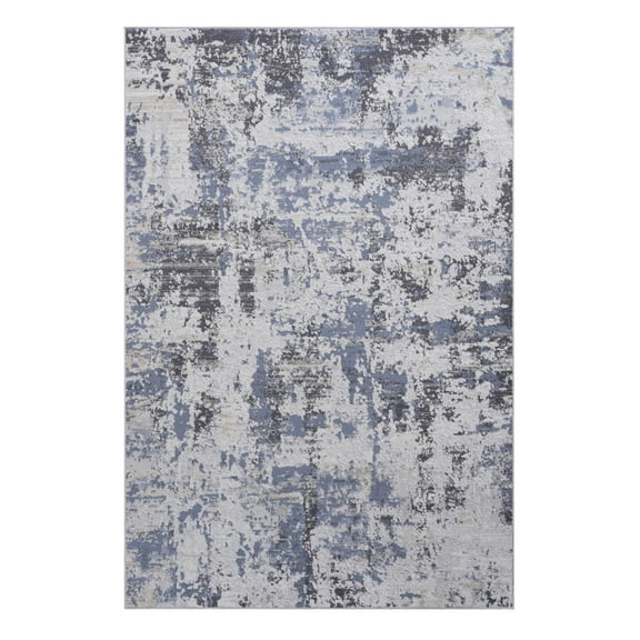 8X10 Grey/Denim /Abstract Non-Shedding Living Room Bedroom Dining Home Office Stylish and Stain Resistant Area Rug