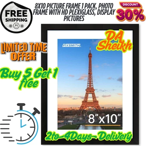8X10 Picture Frame 1 Pack, Photo Frame With Hd Plexiglass, Display Pictures