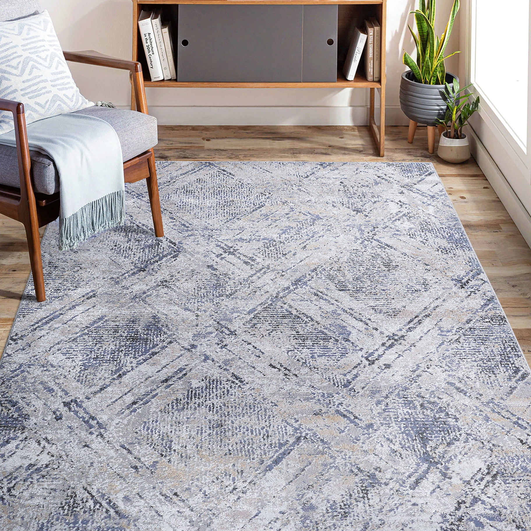 Study Rug Designs 8X10 Polyester Rug - Stain Resistant Design - Dorm Room, Study - Easy ...
