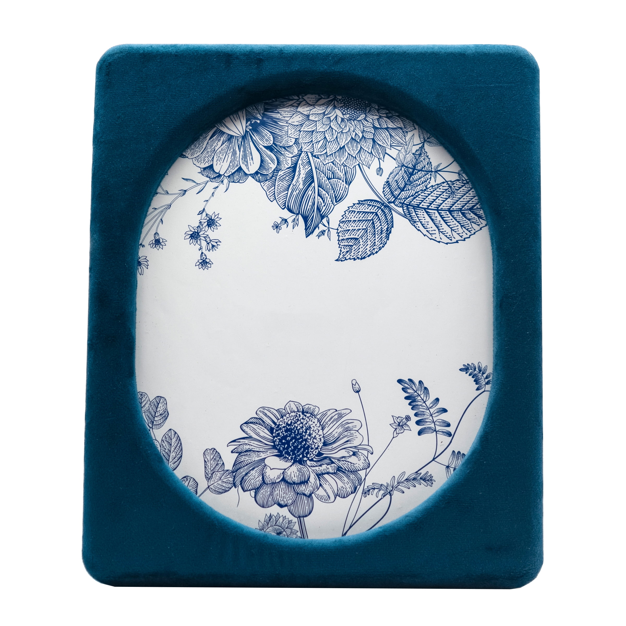 OneDesign Home 8X10 Velvet Beveled Tabletop Picture Frame, Navy Blue