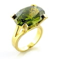 thumbnail image 1 of Gold Brass Ring with AAA Grade CZ in Olivine color for Women Style 8X101, 1 of 1