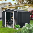 thumbnail image 1 of CarButler 8x10ft Metal Outdoor Storage Shed with Lockable Sliding Doors for Garden Backyard Patio Black, 1 of 7