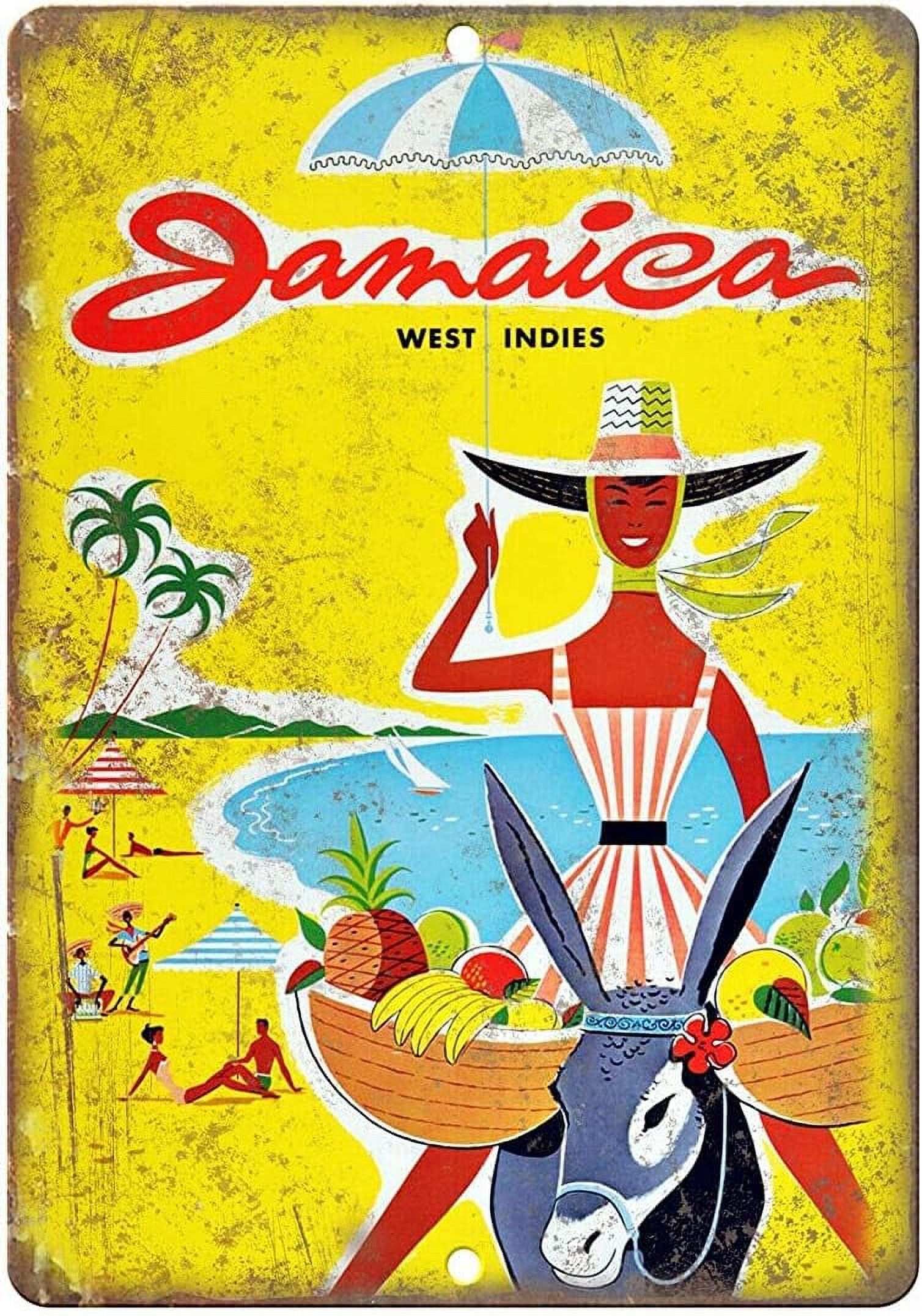 8X12 Inch Jamaica West Indies Travel Metal Tin Sign Garage Bar