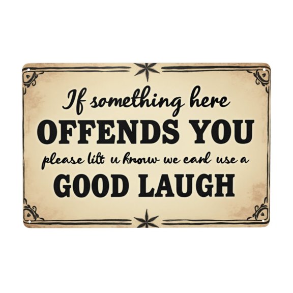 8X12 inch Bar Sign Man Cave Decor - Vintage Garage Metal Tin Signs For Men Funny If Something Here Offends You Poster Wall Art, Sports Bars Outdoor Accessories Decorations