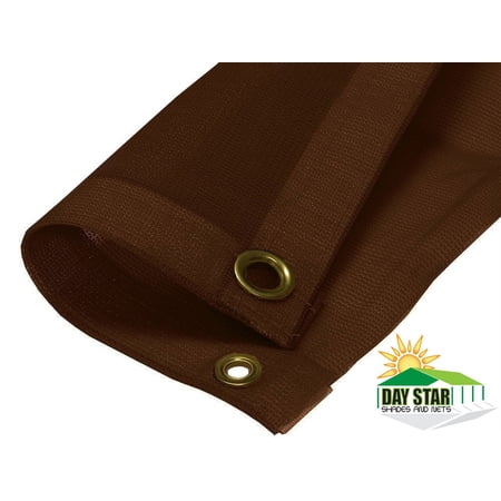 8X14 (Brown) HD Mesh Tarp Net Sun Shade Fence Screen Patio Canopy Top