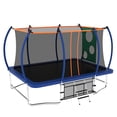 thumbnail image 1 of 8X14FT Trampoline for Kids and Adults,Large Rectangle Trampoline with Enclosure Net,Blue, 1 of 11