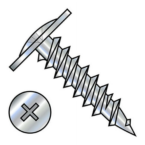 8X2 1/2 Phillips Modified Truss Head Fine Thread Drywall Screw Fully Threaded Zinc (Pack Qty 2,000) BC-0840YPM