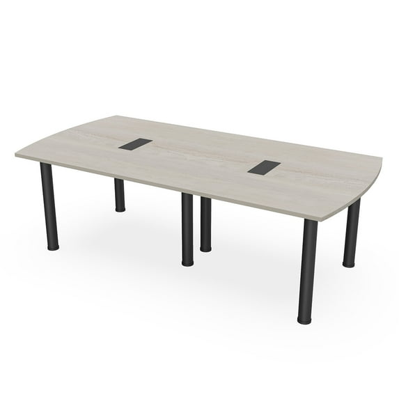 8X4 Arc Rectangle Conference Table Post Legs Power And Data