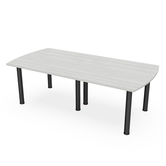 8X4 Arc Rectangle Conference Table  Post Legs Power And Data