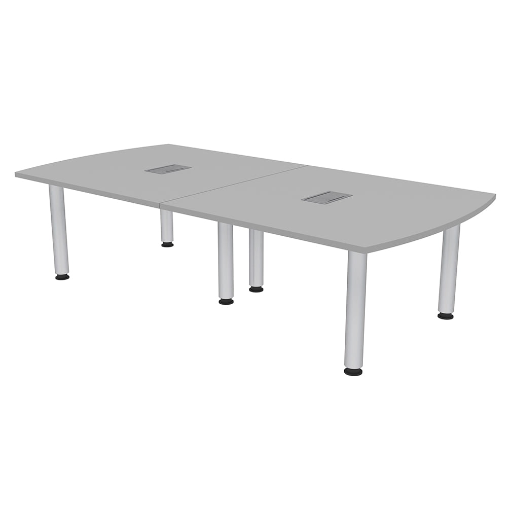 8X4 Arc Rectangle Conference Table Silver Post Legs Power And Data ...
