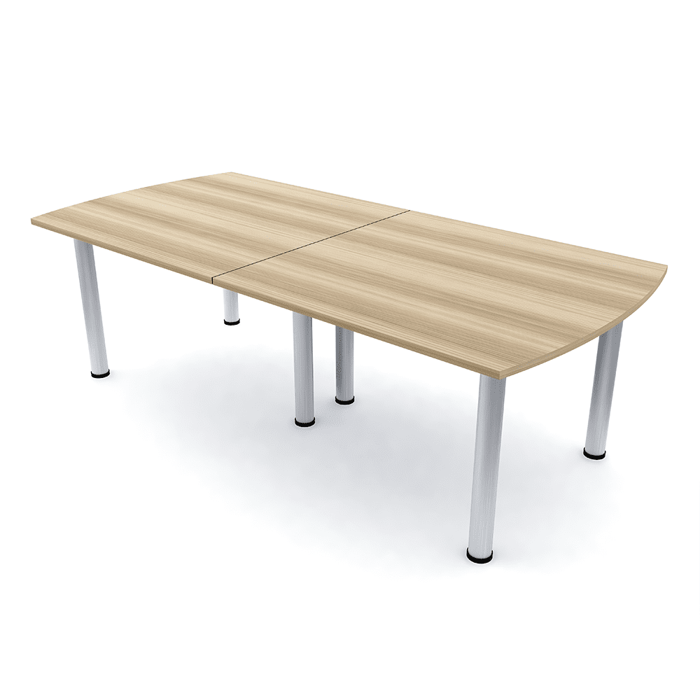 8X4 Arc Rectangle Conference Table Silver Post Legs Power And Data ...