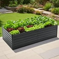 thumbnail image 1 of 8X4X2 FT Galvanized Raised Garden Bed Kit with Reinforcing Rods, 481 Gallon Capacity Rectangular Planter Raised Beds for Outdoor Plants Vegetables Flowers Herb, 1 of 7