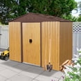 thumbnail image 1 of CarButler 8x4ft Metal Outdoor Storage Shed with Lockable Sliding Doors for Garden Backyard Patio Lawn Coffee, 1 of 7