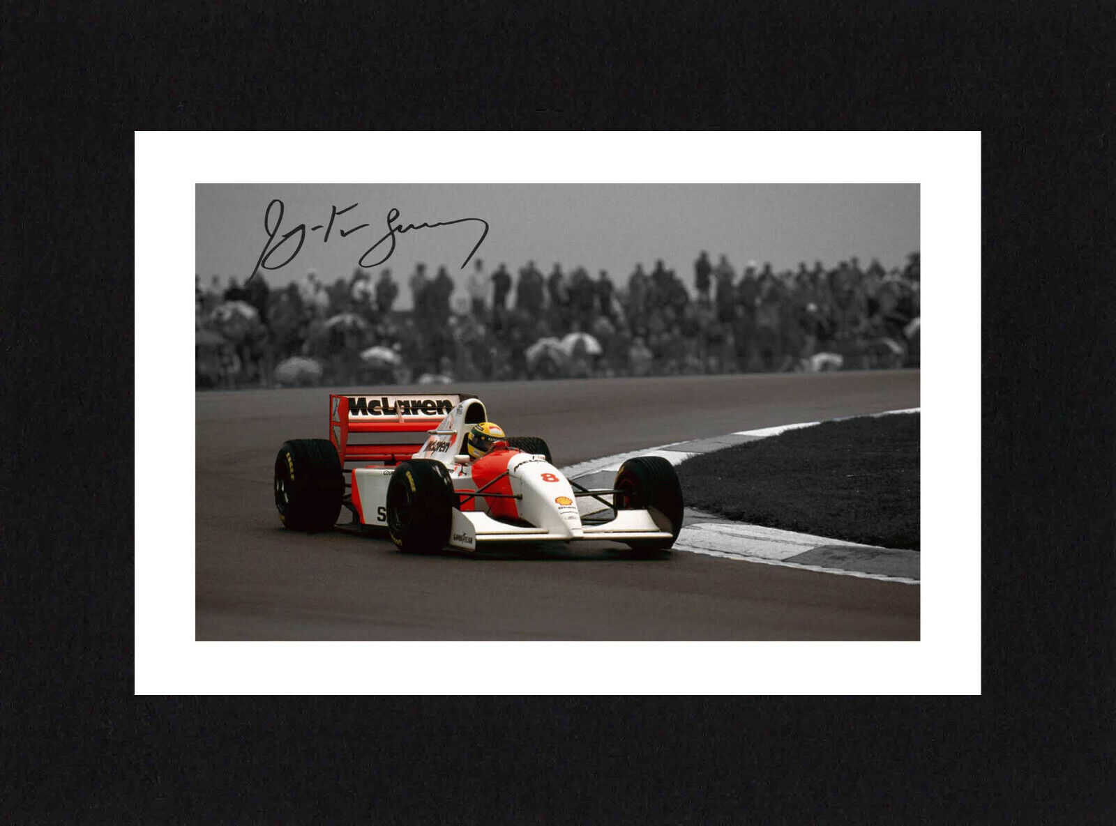 8X6 Mount AYRTON SENNA Signed Photo Print ReadyTo Frame McLAREN Formula