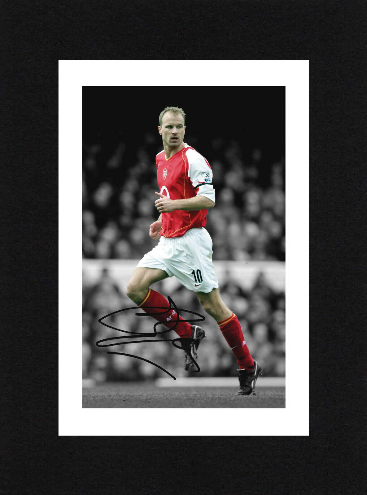 8X6 Mount DENNIS BERGKAMP Autograph Signed Photo Print Ready To Frame