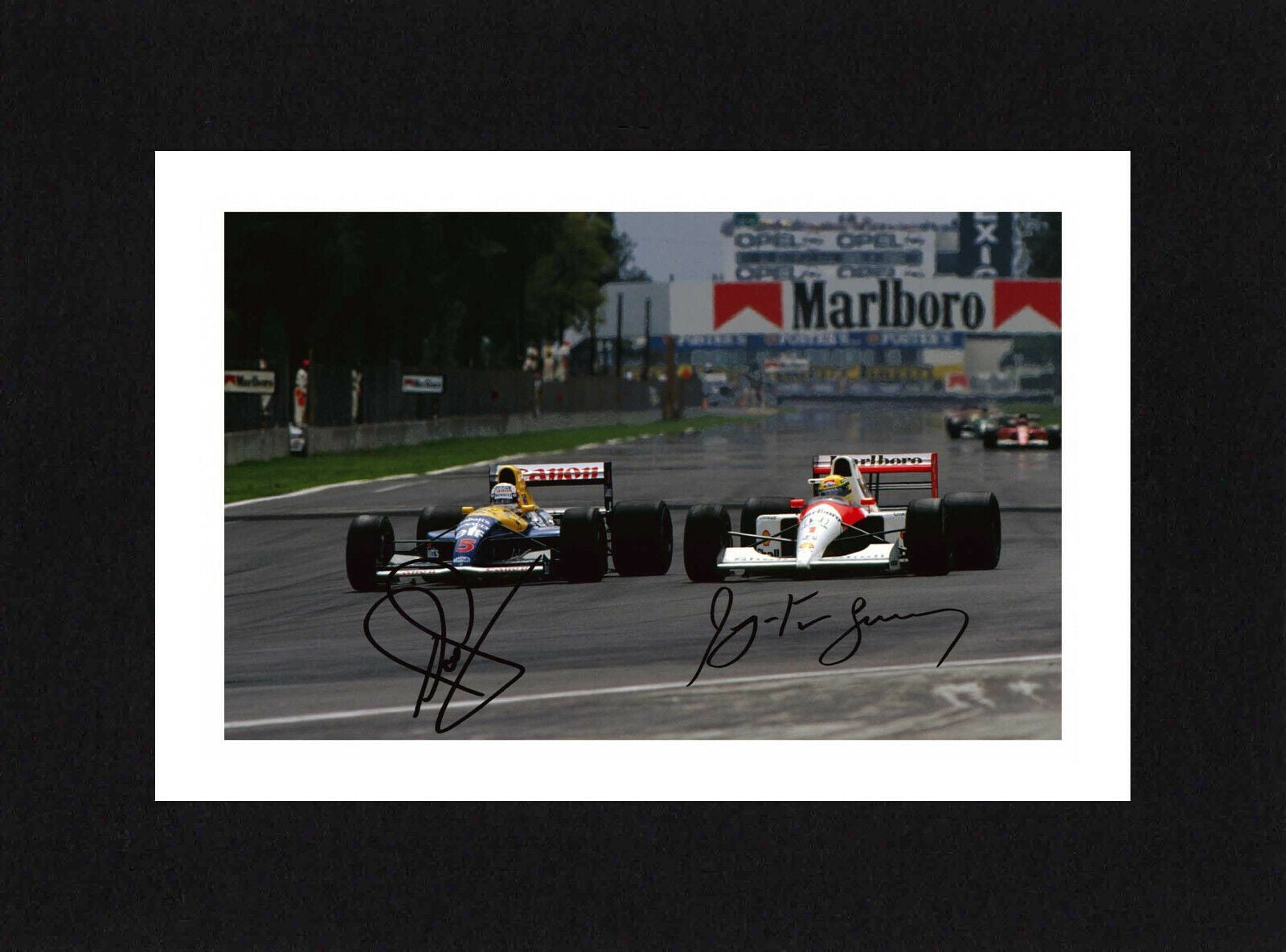 8X6 Mount NIGEL MANSELL AYRTON SENNA Signed Photo Print Formula One