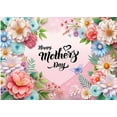 thumbnail image 1 of 8X6FT Mother's Day Backdrop Pink Flowers Love Backdrop Family Party Background Mother's Day Party Banner Studio Props, 1 of 10
