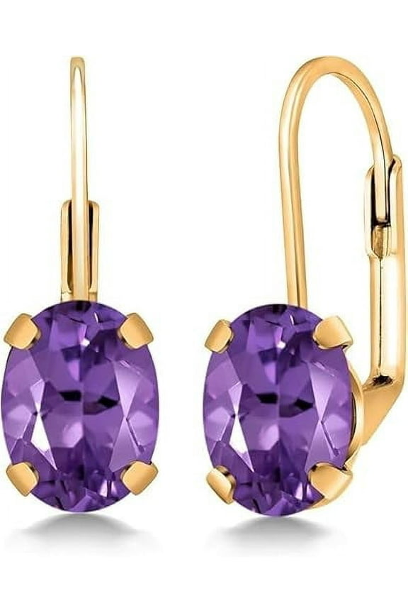 8X6MM Oval Drop Dangle Earrings for Women | 925 Sterling Silver | Genuine Gemstone Birthstone Leverback Earrings | Fine Jewelry Gifts for Her Mom Women Wife