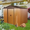 thumbnail image 1 of CarButler 8x6ft Metal Outdoor Storage Shed with Lockable Sliding Doors for Garden Backyard Patio Lawn Coffee, 1 of 7