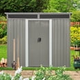 thumbnail image 1 of CarButler 8x6ft Metal Outdoor Storage Shed with Transparent Plate and Lockable Sliding Doors for Garden Backyard Patio Lawn Gray, 1 of 7