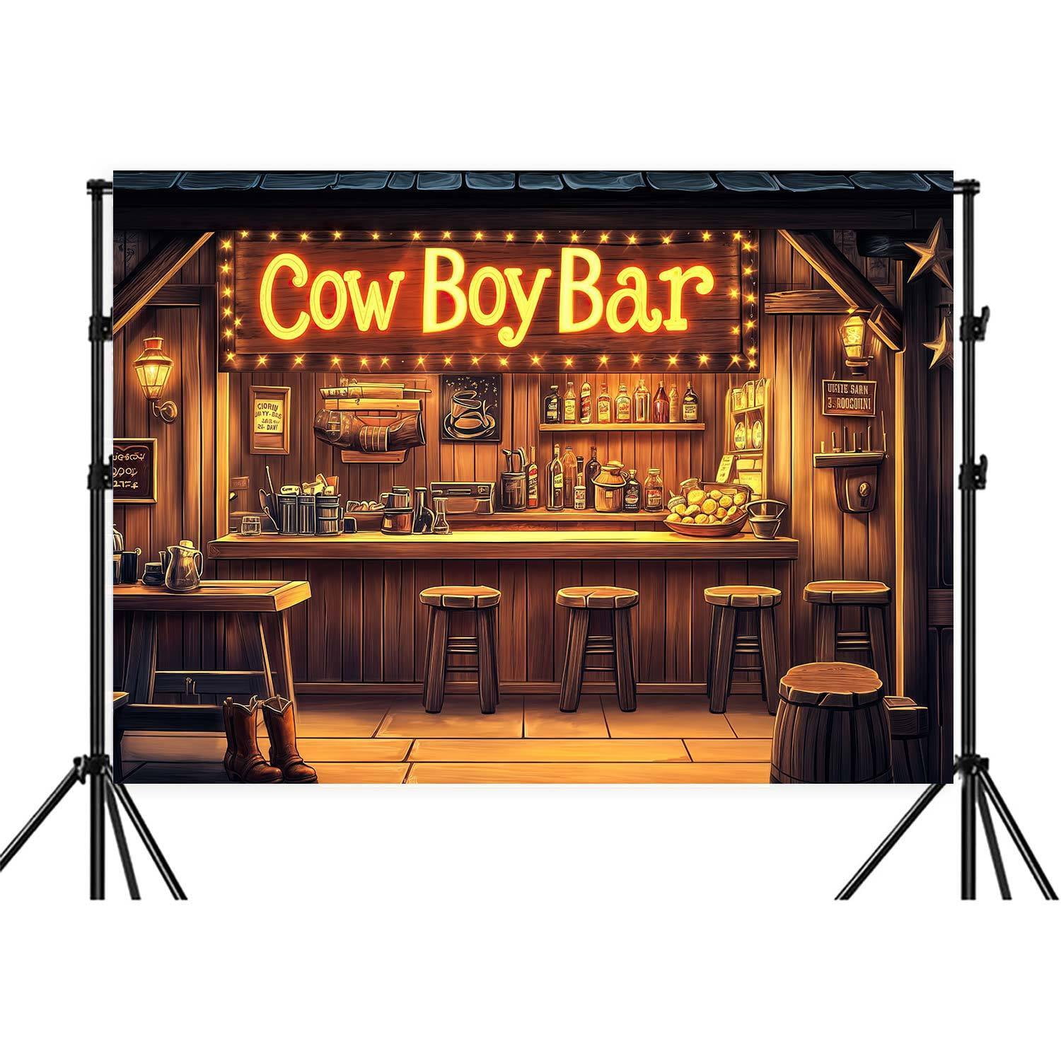 Rustic Bar Props 8X6ft Western Cowboy Backdrop Banner Wild West Vintage Rustic Wooden ...