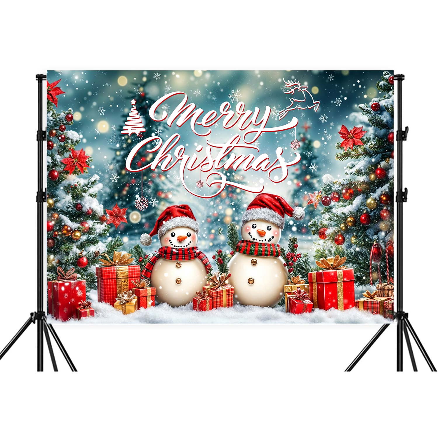 8X6ft Winter Christmas Photoshoot Backdrop,Merry Christmas Snowman ...