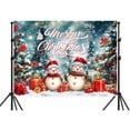thumbnail image 1 of 8X6ft Winter Christmas Photoshoot Backdrop,Merry Christmas Snowman Backdrop for Red Party Green Xmas Tree Gift Santa Claus Merry Background for Family Holiday Party - Banner Photo Studio Props, 1 of 5