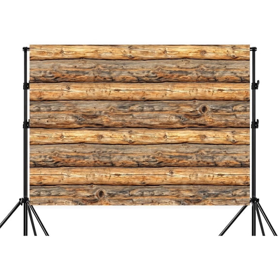 8X6ft Wooden Log Backdrop Vintage Brown Round Timber Texture Wood Background Rustic Photo Backdrop for Photoshoot Baby Shower Wedding Party Adult Photo Booth Video Shoot Vinyl Studio Prop