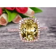thumbnail image 1 of 8X6mm Oval Cut 2 Carat Big Champagne Diamond Moissanite Engagement Ring Wedding Ring In 10K Rose Gold Halo Design Art Deco Personalized For Brides, 1 of 6