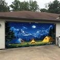 thumbnail image 1 of 8X7FT Camping Garage Door Decorations Nature Forest Scene Tent Mountain Campfire Door Cover Garage Door Banner Camper Photo Backdrop Adventure Travel Trailers Background Outdoor Party Decorations, 1 of 5
