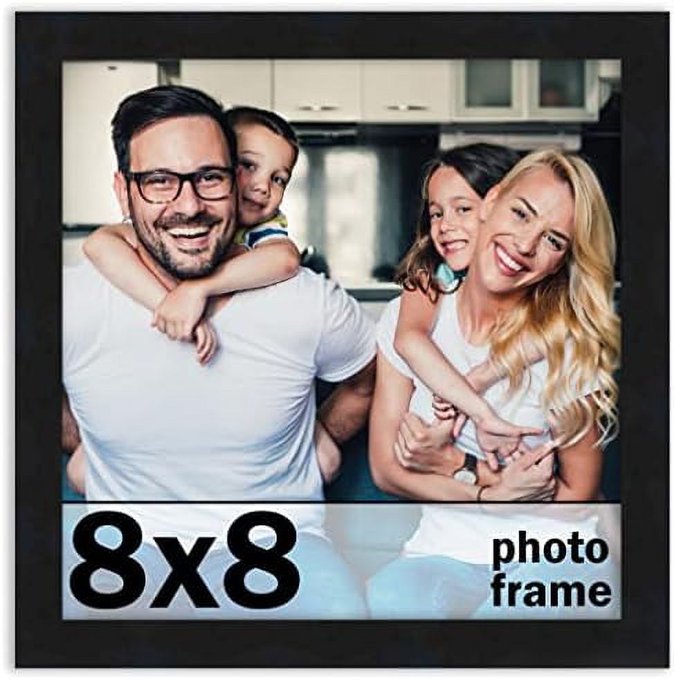8X8 Frame Black Picture Frame Modern Photo Frame Includes UV Shatter