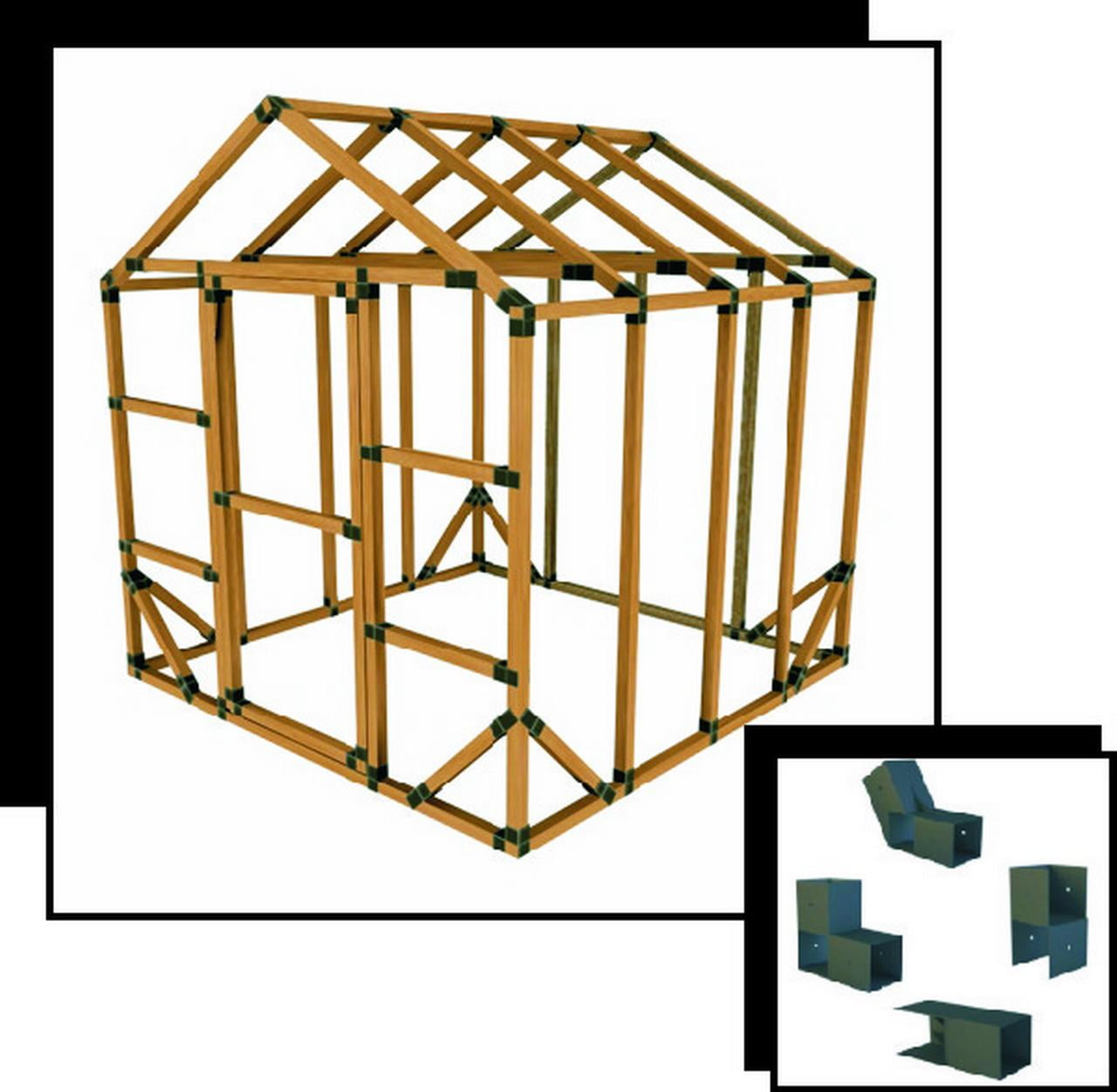 8X8 GREENHOUSE - DIY FRAMING BRACKET KIT (lumber not included)