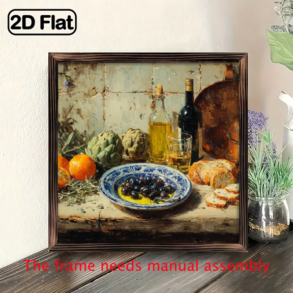 8X8 Inch 2D Flat Wood Images with Wooden Frames for Bedroom Wall Decoration, Featuring Floral Designs Suitable for Farmhouse Decor