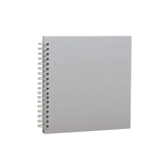 8X8 Inch Heavy Kraft Paper Spiral Bound Diy Photo Album, Blank Scrapbook, Spiral Bound Journal, Journal Blank Pages, 20 Sheets 40 Pages Gray Cover Diy Craft Book for Personal