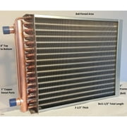 8X8 Water to Air Heat Exchanger1" Copper ports w/ EZ Install Front Flange