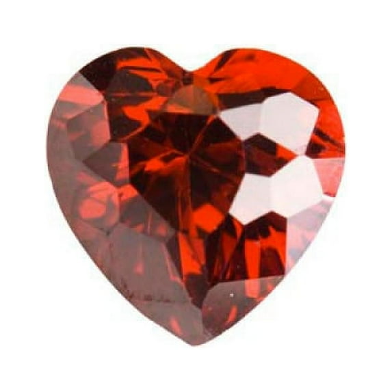 8X8mm Heart Garnet CZ - Pack of 1