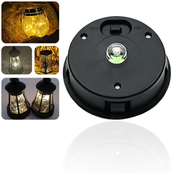 8cm (3.15") Garden Light Panel Replacement - Round LED Solar Light Top with Dusk-to-Dawn Sensor, Warm White Waterproof Outdoor Lamp Parts for Pathway & Yard
