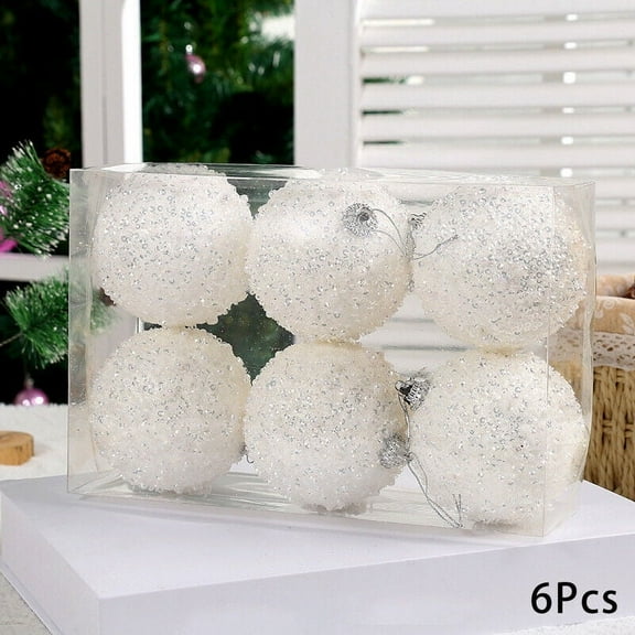 8cm 6pcs Large Christmas Decor Baubles Xmas Tree Balls Party Wedding Ornaments