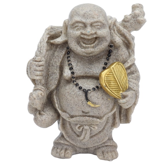 8cm Buddha Statue Resin Mini Chinese Laughing Buddha Maitreya Buddha Gold Tracing Decoration Statue for Home Office Decor Gift