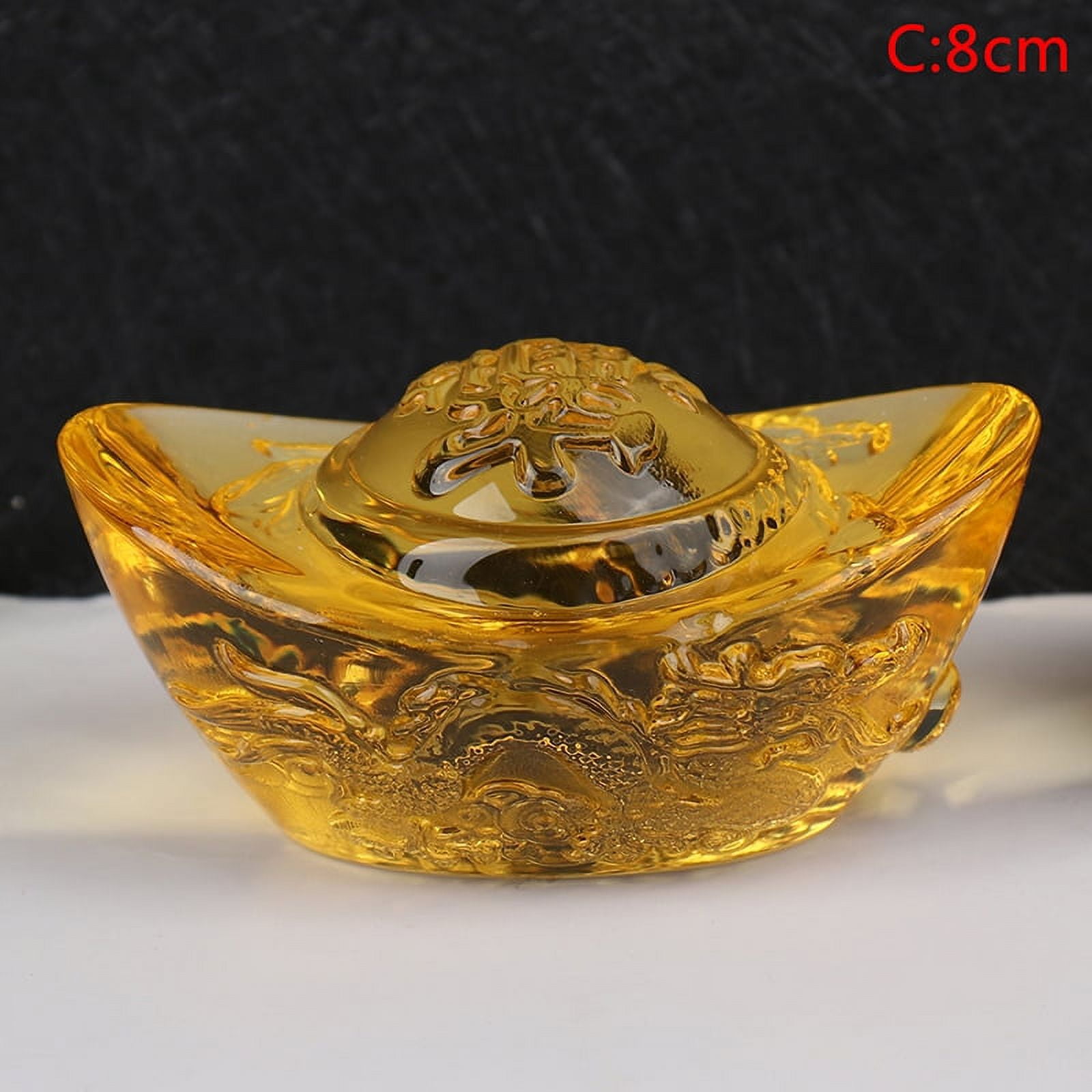 XUANTGY Crystal Glass Treasure Basin With 43 Ingots – 3” Feng Shui Wealth Decor For Home Office, Good Luck Figurine