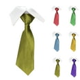 thumbnail image 1 of 8cm Collection of Handmade Satin Neckties for Men Fashion Business Dress Shirt Solid Polyester Hand Tie Family Gifts Army Green, 1 of 4