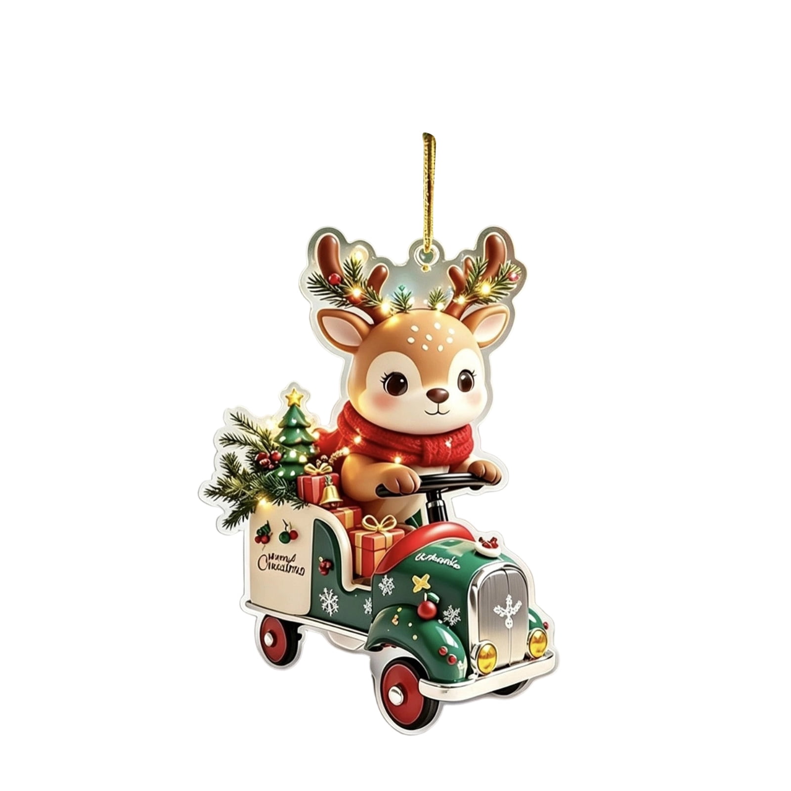 8cm Flat Acrylic Christmas Ornaments, Cute 2D Holiday Pendants with ...