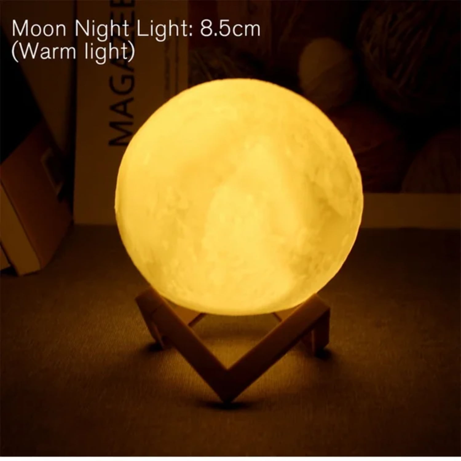 8cm Lamp LED Night Light Battery Powered With Stand Starry Lamp Bedroom ...