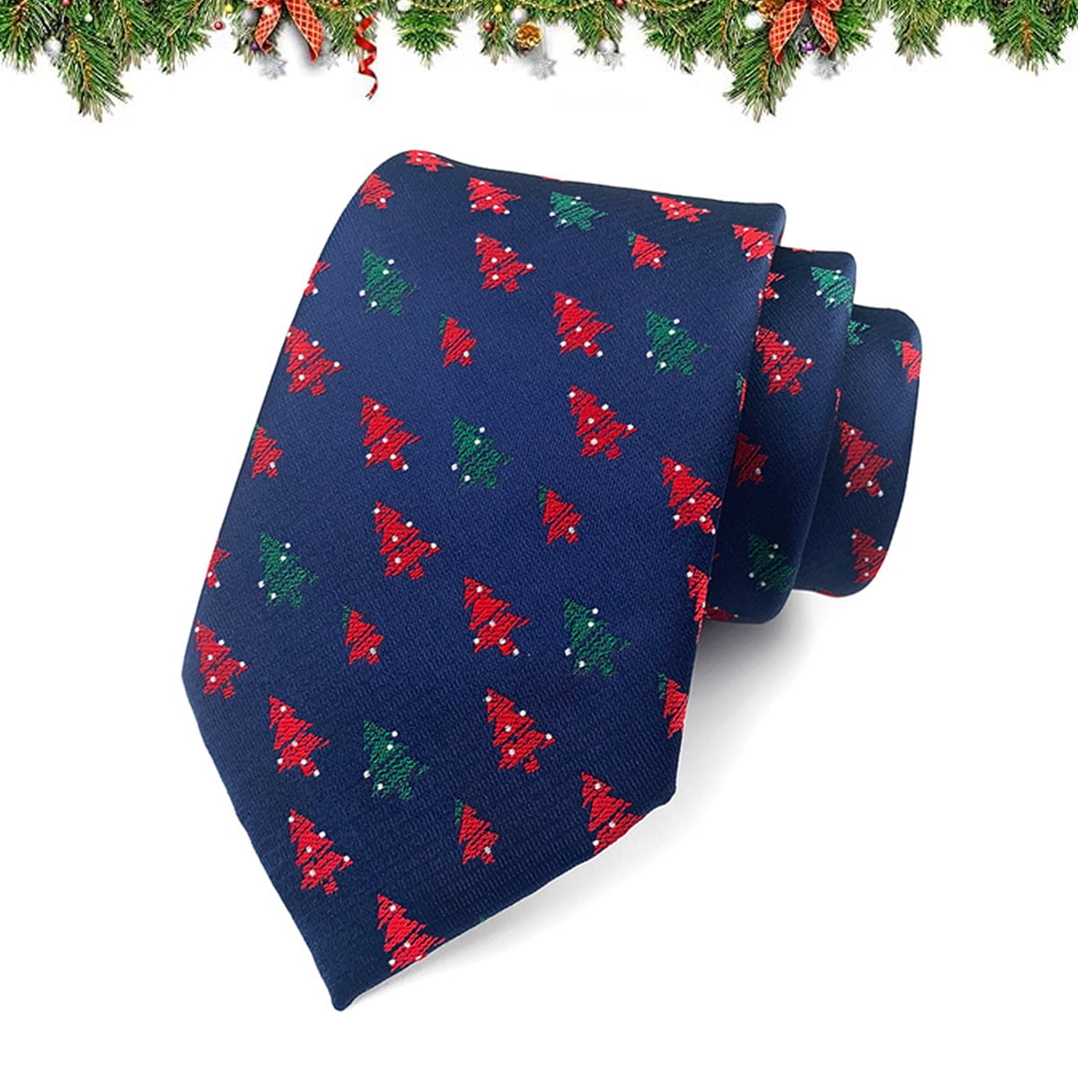 8cm Men's Christmas Tie Tree Elk Snowman Printed Neckties Celebration
