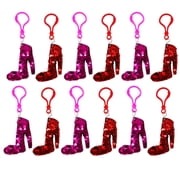 8cm Red & Silver Flip Sequin Plush High Heel with Clip Dozen